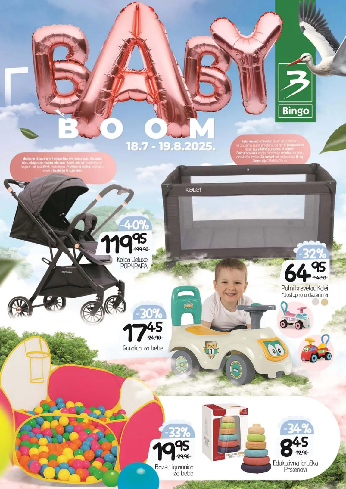 Bingo "Baby Boom" akcija – katalog sniženja do 19.08.2025! Nevjerovatne uštede za najmlađe!