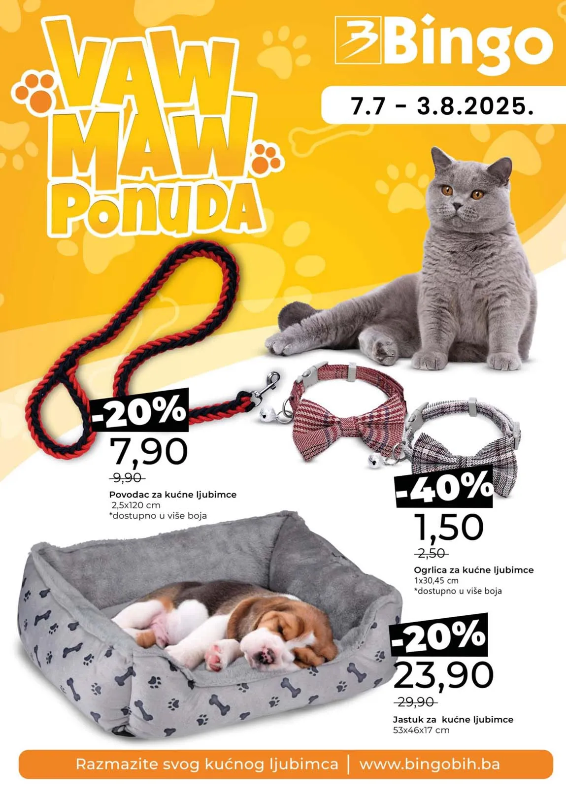 Bingo katalog za kućne ljubimce – Waw & Maw sniženja do 03.08.2025