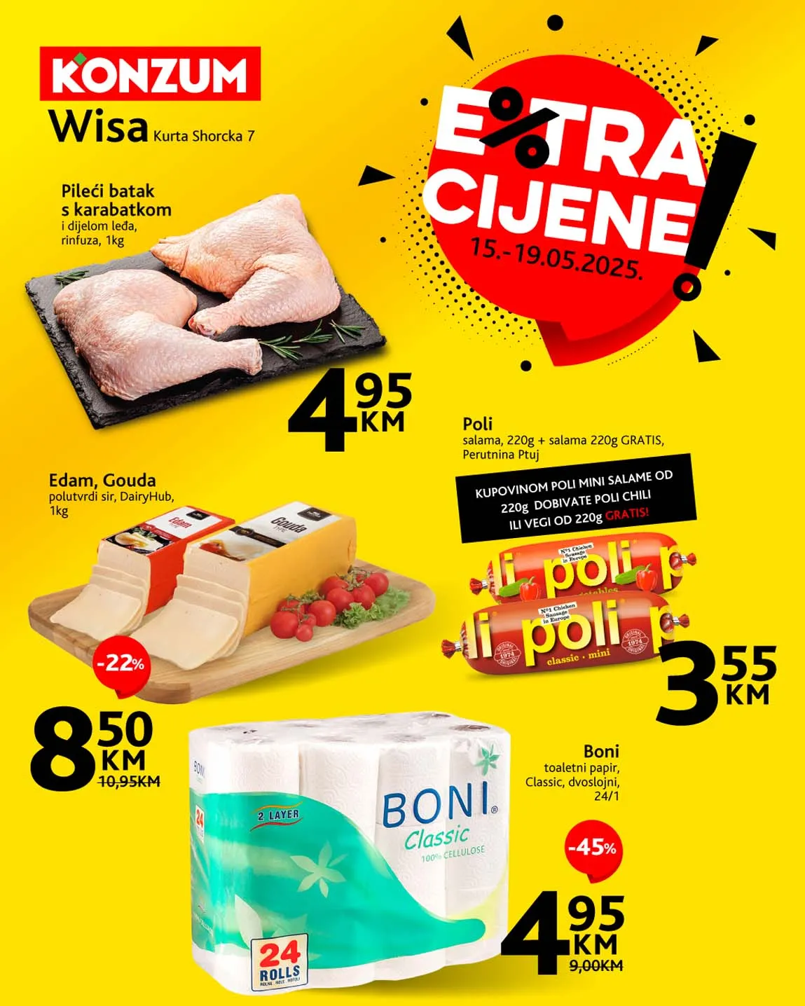 KONZUM Akcija WISA Extra cijene sniženja do 19.05.2025